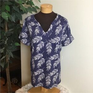 Croft & Barrow bobble trimmed short sleeve tee Womans size XL leaves